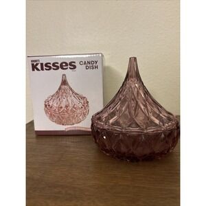 Glass Hershey Kiss Candy Dish - A Sweet and Stylish Delight Medium Blush